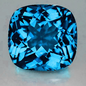6.30 mm Cushion {1.28cts} AAA Fire Luster Natural Bright London Blue Topaz [Flawless-VVS]