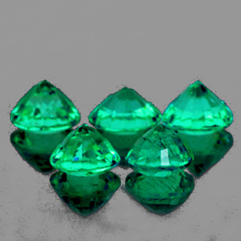 3.50 mm Round 5 pieces Lustrous Zambian Natural Premium Green Emerald [VVS-SI]