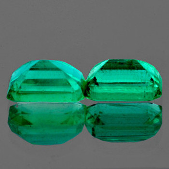 5x3 mm Octagon 2 pieces Lustrous Natural Premium Green Emerald [VVS-SI]