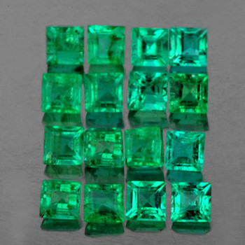 1.50 mm Square 50 pieces Natural Sparkling Intense Green Emerald [VVS-SI]