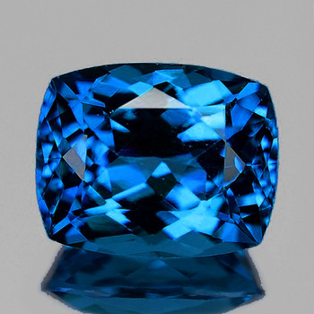 12x9 mm Cushion {5.94cts} AAA Fire Luster Natural Top Premium Swiss Blue Topaz [Flawless-VVS]