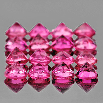 2.20 mm Round 20 pcs Fire Luster Natural Intense Pink Tourmaline [Flawless-VVS]