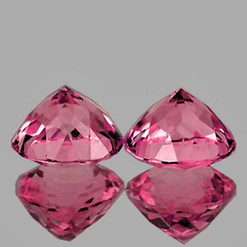 4.80 mm Round 2pcs AAA Luster Natural Intense Padparadscha Pink Tourmaline [Flawless-VVS]