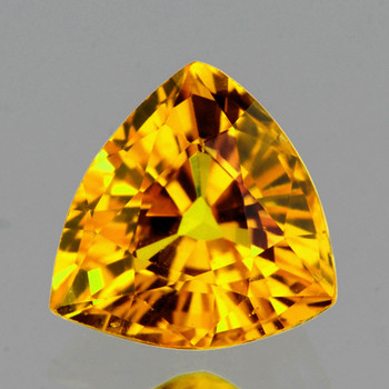 5.50 mm Trillion 0.75ct AAA Fire Sparkles Natural Top Intense Yellow Sapphire [Flawless-VVS]-Top Grade