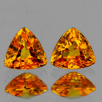 6.00 mm Trillion 2pcs AAA Fire Sparkles Natural Top Intense Yellow Sapphire [Flawless-VVS]-Top Grade