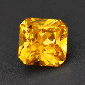5.30 mm Square Radiant Cut 0.85ct AAA Fire Natural Ceylon Yellow Sapphire [Flawless--VVS]