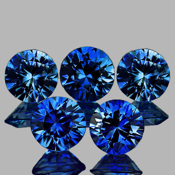 3.50 mm Round 5pcs Top Fire Luster Natural Intense Blue Sapphire [Flawless-VVS]