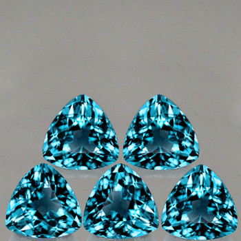 5.00 mm Trillion 5pcs AAA Fire Luster Natural Bright London Blue Topaz [Flawless-VVS]