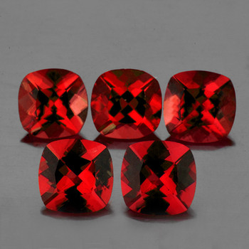 4.00 mm Cushion 5pcs AAA Luster Natural Red Mozambique Garnet [Flawless-VVS]