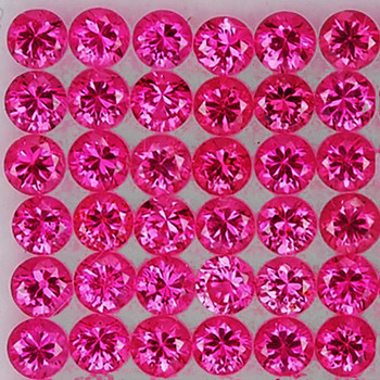 1.30 mm Round 80 pieces Machine Cut Natural AAA Jedi Vivid Pink Spinel [Flawless-VVS]-Premium Top Grade