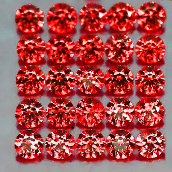2.00 mm Round 20pcs Extreme Brilliancy Natural Red Orange Sapphire [Flawless-VVS]