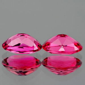 7x5 mm Oval 2 pcs AAA Fire Luster Natural Intense Rose Pink Tourmaline [Flawless-VVS]
