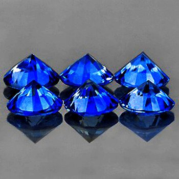 3.30 mm Round Machine Cut 6pcs Natural Intense Royal Blue Sapphire [Flawless-VVS]-Top Grade