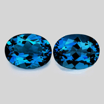 9x7 mm Oval 2 pieces AAA Luster Natural London Blue Topaz [Flawless-VVS]