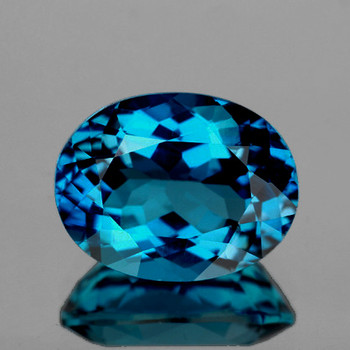 9x7 mm Oval 1 piece Top Luster Natural London Blue Topaz [Flawless-VVS]