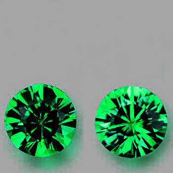 3.80 mm Round 2pcs Superb Luster Top Grade Natural Vivid Intense Chrome Green Tsavorite Garnet [Flawless-VVS]-Rare