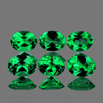4x3 mm Oval 6 pcs AAA Luster Natural Top Emerald Green Tsavorite Garnet [Flawless-VVS]-Top Grade