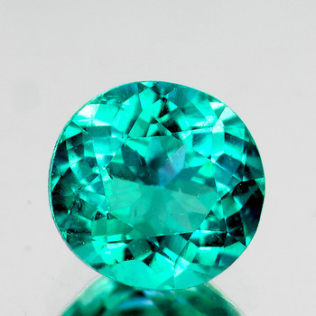 6.50 mm Round {1.30ct} AAA Fire Luster Natural Intense Green Blue Apatite [VVS]