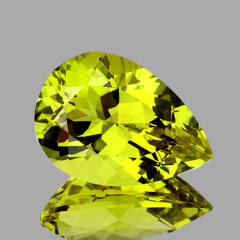 17x12 mm Pear 1 piece AAA Luster Natural Green Gold Lemon Quartz [Flawless-VVS]