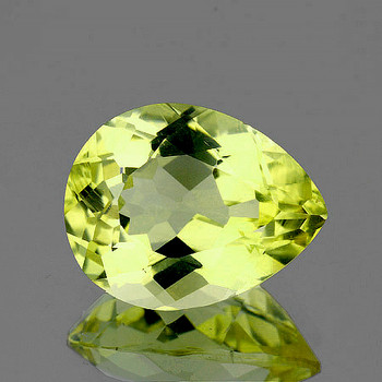 15x12 mm Pear {5.90cts} AAA Luster Natural Green Gold Lemon Quartz [Flawless-VVS]