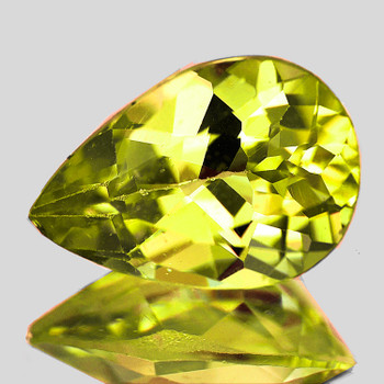 17.5x12.5 mm Pear 1 piece AAA Luster Natural Green Gold Lemon Quartz [Flawless-VVS]