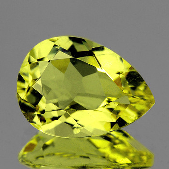 18x13 mm Pear 1 piece AAA Luster Natural Green Gold Lemon Quartz [Flawless-VVS]