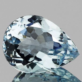 10x7 mm Pear 1.80ct Brilliant Natural Light Blue Aquamarine [Flawless-VVS]