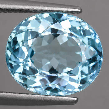11.5x9.5 mm Oval {3.88ct} AAA Luster Natural Top Blue Aquamarine [Flawless-VVS]