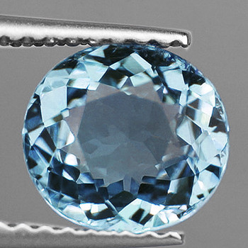 7.5x7 mm Oval {1.25ct} AAA Luster Natural Top Blue Aquamarine [Flawless-VVS]