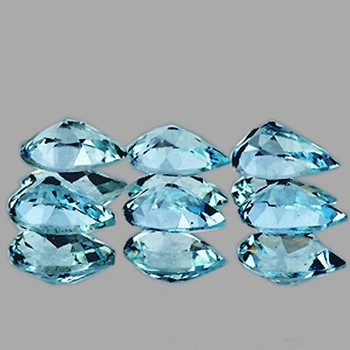 6x4 mm Pear 6 pcs Superb Luster Natural Santa Maria Blue Aquamarine [Flawless-VVS]