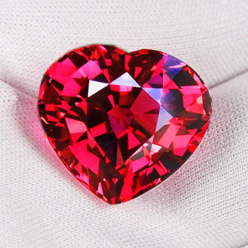 5.50 mm Heart {0.55ct} Superb Luster Natural Top Color Pink Red Tourmaline [Flawless-VVS]