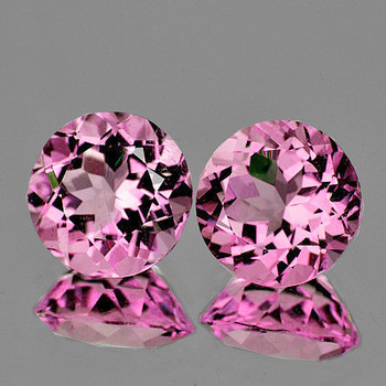 4.50 mm Round 2pcs AAA Luster Natural Sparkling Pink Tourmaline [Flawless-VVS]