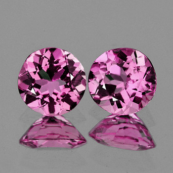 4.70 mm Round 2pcs AAA Luster Natural Sparkling Pink Tourmaline [Flawless-VVS]