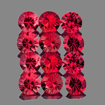 2.70 mm Round 12 pcs Extreme Brilliancy Natural Jedi Pink Red Spinel [Flawless-VVS]
