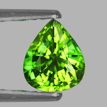 6.5x5.5 mm Pear 0.87ct Sparkling Luster Natural Brilliant Green Tourmaline [Flawless-VVS]