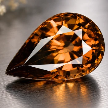 15.5x8.5 mm Pear {5.11ct} Top Luster Natural Brownish Orange Tourmaline [Flawless-VVS]-Free Certificate
