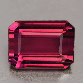 8.5x5.5 mm Octagon {2.46ct} Sparkling Natural Intense Red Pink Tourmaline [Flawless-VVS]-Free Certificate