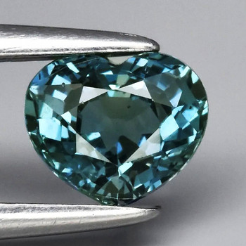 5.00 mm Heart {0.62ct} Brilliant Natural Unheated Blue Green Sapphire [Flawless-VVS]