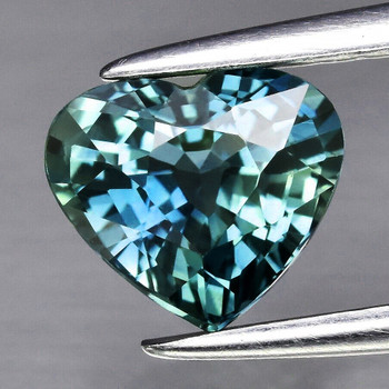 5.50 mm Heart {0.63ct} Brilliant Natural Unheated Blue Green Sapphire [Flawless-VVS]