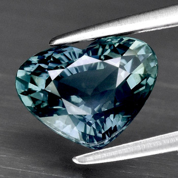 6.00 mm Heart {0.75ct} Brilliant Natural Unheated Teal Green Blue Sapphire [Flawless-VVS]