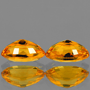 6x4 mm Oval 2 pieces Top Sparkles Natural Intense Yellow Sapphire [Flawless-VVS]
