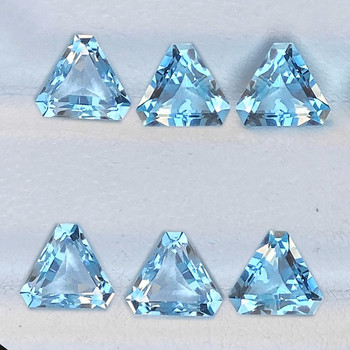 5.00 mm Trillion 6 pieces Brilliant-style Straight-sided Natural Sky Blue Topaz [Flawless-VVS]