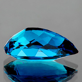 14x8.5 mm Pear {4.52ct} AAA Fire Luster Natural London Blue Topaz [Flawless-VVS]