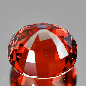 6.50 mm Semi-Round {1.62cts} Fire Luster Natural Intense Orange Red Rhodolite Garnet [Flawless-VVS]