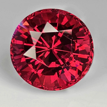 5.70 mm Round {1.12cts} Fire Luster Natural Intense Raspberry Pink Rhodolite Garnet [Flawless-VVS]
