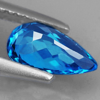 23x13 mm Pear {19.10cts} Superb Luster Natural Swiss Blue Topaz [Flawless-VVS]