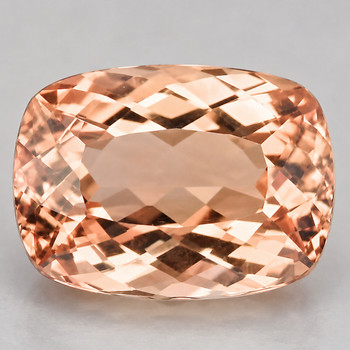 11x8 mm Cushion {3.02cts} Natural Intense Peach Pink Morganite [Flawless-VVS]-Top Grade Free Certificate