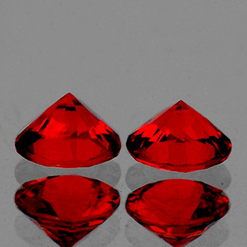 4.00 mm Round 2 pcs Machine Cut Natural Red Mogok Spinel [Flawless-VVS]