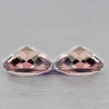 8x6 mm Cushion Checker 2 pcs Natural Brilliant Peach Pink Morganite [Flawless-VVS]