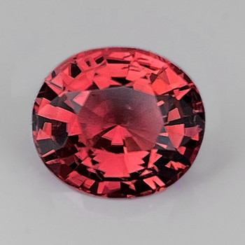 7.5x6.5 mm Oval {1.72ct} Fire Luster Natural Mahenge Intense Orange Pink Malaya Garnet [Flawless-VVS]-Top Grade